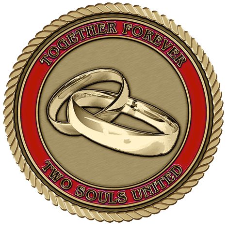 Couples Rings - 3D Bronze Medallion -Available in 2,3,4"