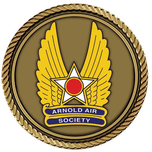 A gold medal with the words arnold air society on it.
