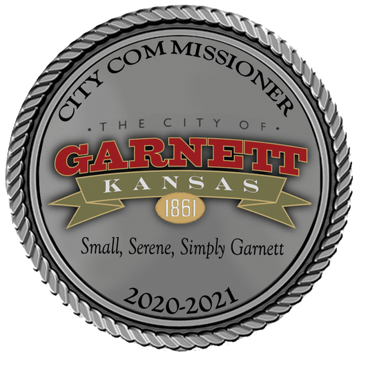A seal that says city commissioner, garnett kansas.