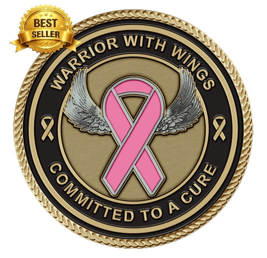 Breast Cancer - Pink Ribbon - 3D Bronze Medallion
