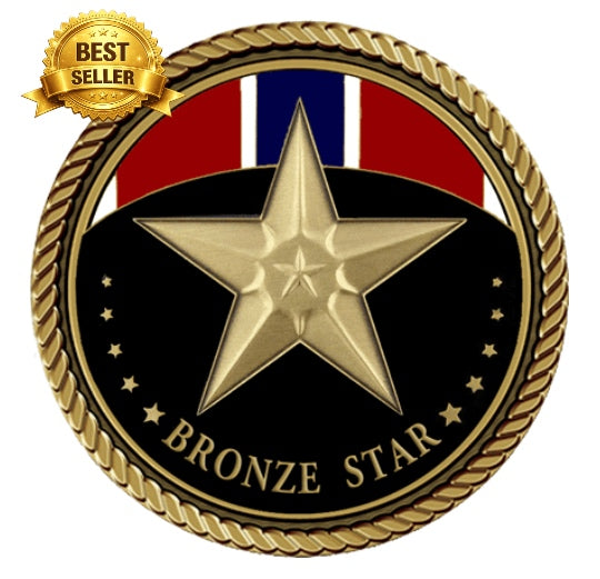Bronze Star - 3D Bronze Medallion -Available in 2,3"