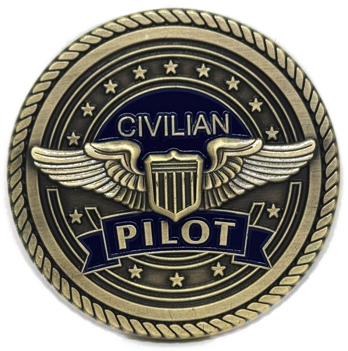 Civilian Pilot - 3D Heavy Bronze Medallion