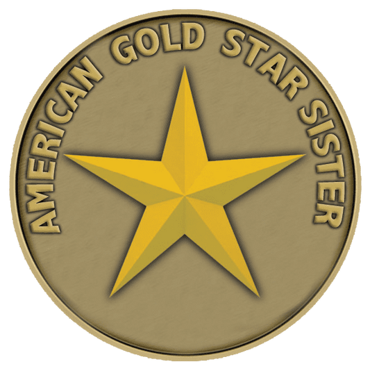 A gold star is on the front of a green background.