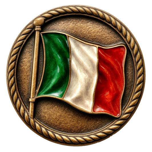 Italian Flag - 3D Heavy Bronze High Relief Medallion
