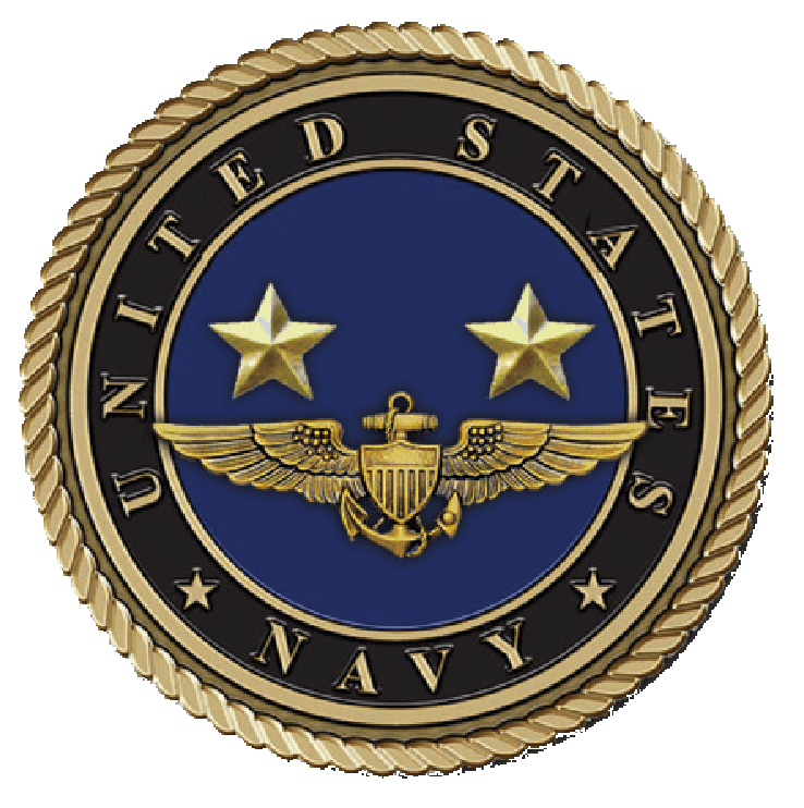 United States Navy emblem with stars and wings.