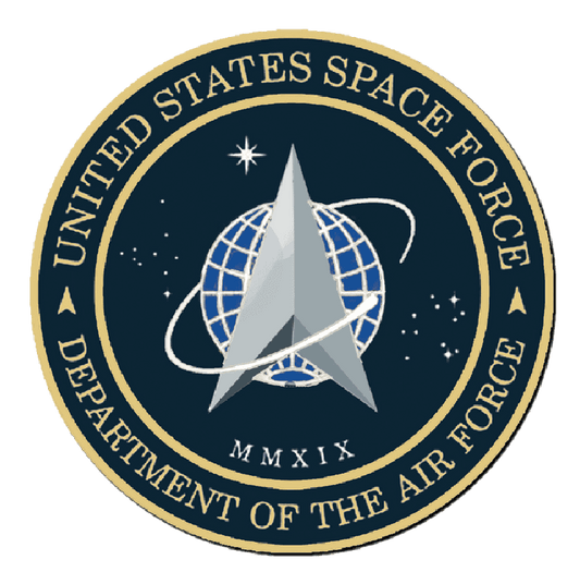 United States Space Force emblem with globe.