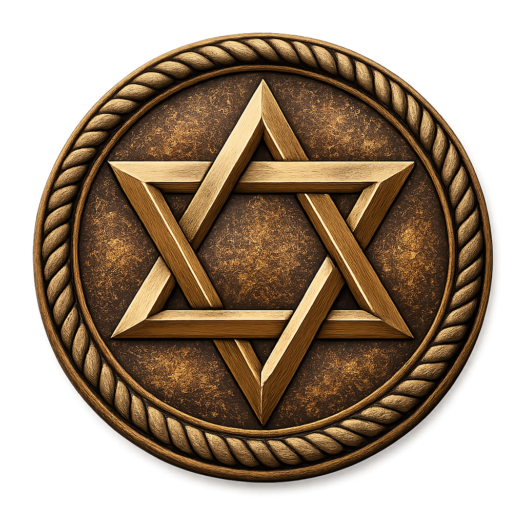 Star of David Full Bronze - 3D Heavy Bronze High Relief Medallion