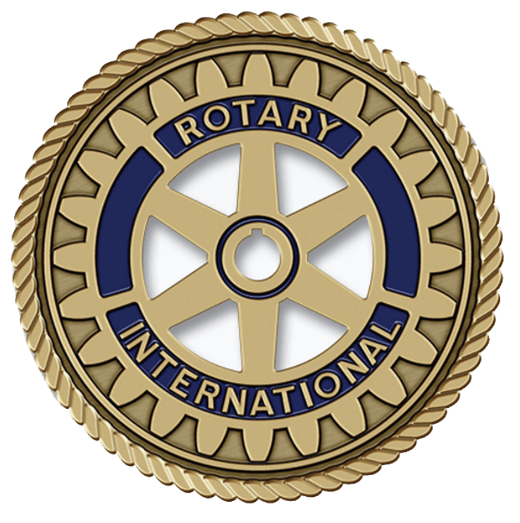Rotary International emblem with gear logo.