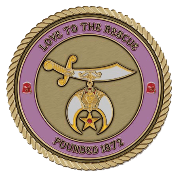 Emblem featuring a sword and crescent moon.
