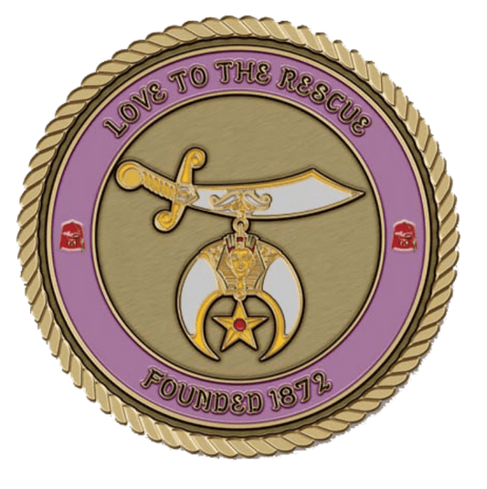 Emblem featuring a sword and crescent moon.