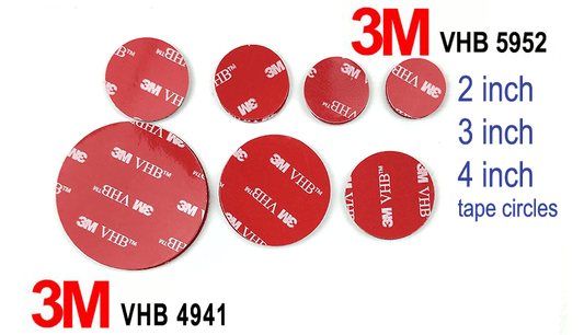 3M VHB tape circles of various sizes